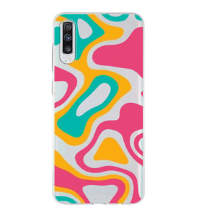 Samsung Galaxy A70s   Kapak Renkli Desen Tasarımlı Şeffaf Silikon Kılıf