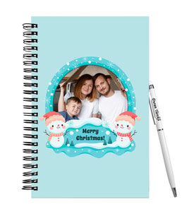 Yılbaşı İçin Kişiye Özel  Ahşap Defter Kalem Hediye Seti HC218
