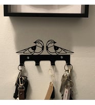 Ikili Kuş Metal Anahtar Askılığı - Dekoratif Anahtarlık