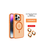 Joko Apple İphone 14 Pro Max Kılıf Flet Lens Magsafe Kapak - Turuncu