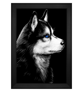 Hayvanlar Temalı Kanvas Tablo 80 x 110 cm Siyah Çerçeve