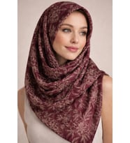 İpekal Mono Organik Pamuk Eşarp -  06248 (Bordo)
