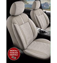 Bmw E60 Asya Bej Tay Tüyü Oto Koltuk Kılıfı Tam Set-Kolay Montaj-Terletmez-Ortopedik