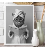 Ezgoola Özel Kedi Köpek Tablosu / Spa Pati Serisi Siyah Beyaz Kedi & Köpek Tablosu / Kişiye Özel Poster / Kedi & Köpek Hediye / Portre /  Özel Tablo /  Hediye / Poster