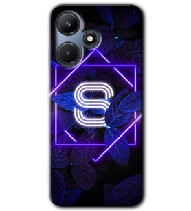 İnfinix Hot 30i Kılıf HD Desen Baskılı Kılıf - Dark Neon Yaprak S Harfi