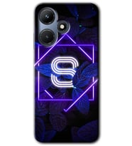 İnfinix Hot 30i Kılıf HD Desen Baskılı Kılıf - Dark Neon Yaprak S Harfi