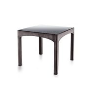 Omnipazar SY-2576 Kahverengi Rattan Kapalı Temperli Camlı Masa Kare 71008