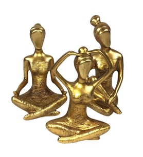 3 LÜ DEKORATİF YOGACI KIZ GOLD