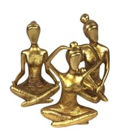 3 LÜ DEKORATİF YOGACI KIZ GOLD