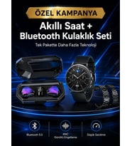 Yeni Nesil Kampanyası Bluetooth Bağlantılı Akıllı Saat ve Kablosuz Kulaklık Dijital Göstergeli