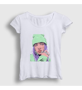Presmono Kadın Beyaz Look Billie Eilish T-Shirt 154353tt