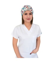 Beyaz İlk Yardım Desenli Doktor Hemşire Hastane Medikal Bone