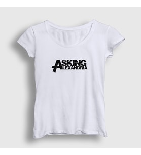 Presmono Kadın Beyaz Asking Alexandria T-Shirt 375029tt (Beyaz)