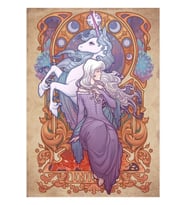 Lady Amalthea - Son Tek Boynuzlu At Tablo Ahşap Poster Dekoratif