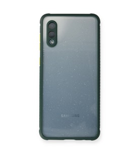 Samsung Galaxy A02 Kılıf Miami Şeffaf Silikon - Koyu Yeşil