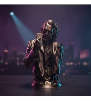 Riva Self Joker Karakter Biblo - 3D Yazıcı Tasarımı Özel Seri Sinema Figürü (Bronz)