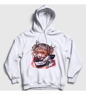 Presmono Unisex Beyaz Himiko Toga V2 Anime My Hero Academia Kapüşonlu Sweatshirt 359563tt
