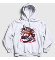 Presmono Unisex Beyaz Himiko Toga V2 Anime My Hero Academia Kapüşonlu Sweatshirt 359563tt