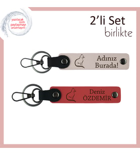 Miyavlayan Stil Sahiplerine, Kedi Temalı, Kişisel Yazılı Anahtarlık, Pudra-Nar Çiçeği