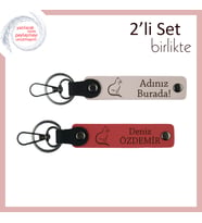 Miyavlayan Stil Sahiplerine, Kedi Temalı, Kişisel Yazılı Anahtarlık, Pudra-Nar Çiçeği