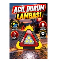 Güneş Enerjili Portatif Reflektörlü Acil Güvenlik Işığı – USB Şarjlı COB İkaz Lambası