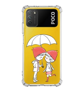 Xiaomi Poco M3 Köşe Korumalı Antişok Kapak Aşk Tasarımlı Şeffaf Silikon Kılıf