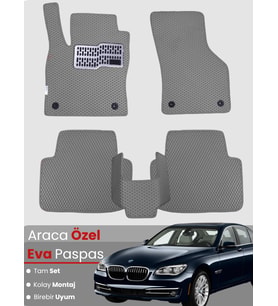 BMW 7 SERİSİ FD2-LONG (2009-2015) Uyumlu EVA Paspas Tam Set–Araca Özel,Su Geçirmez