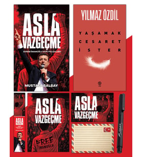 Asla Vazgeçme - Ayraç - Kartpostal - Poster - Yaşamak Cesaret İster - Atatürk İmza Baskılı Kalem