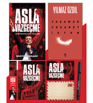 Asla Vazgeçme - Ayraç - Kartpostal - Poster - Yaşamak Cesaret İster - Atatürk İmza Baskılı Kalem