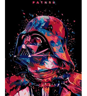 Starwars Darth Vader Sayılarla Boyama Seti 40x 50 cm (Tuvale Gerili)
