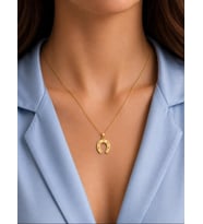Kişiye Özel 925 Ayar Gümüş Tasarım At Nalı Model Kolye (Gold)