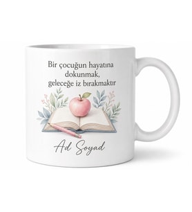 Sınıf Öğretmenine Özel İsim Yazılı Teşekkür Hediyesi Kupa Bardak