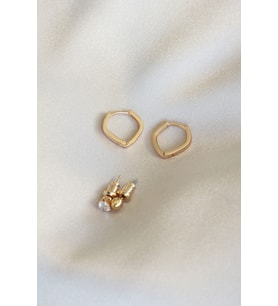 Üçgen Gold Renk Minimal Küpe Seti (Altın)