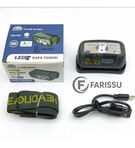 GK706 Sensörlü 2000 Lümen Şarjlı LED Kafa Feneri – 7 Işık Modu – Ultra Hafif 47 gr