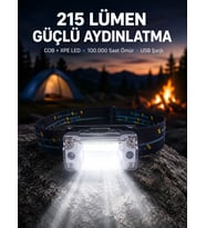 Şarj Edilebilir LED KAFA Feneri 215 Lümen XPE COB Güçlü Aydınlatma