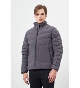 Koyu Antrasit Dolumlu Hakim Yaka Slim Fit Dar Kesim Klasik Mont 1007245153