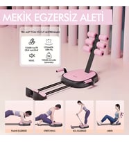 Çok Fonksiyonlu Mekik Aleti Ev Kol Üst Vücut Karın ve Core Egzersiz Cihazı Pilates Çorabı Hediye (Pembe)