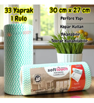 Technow Softtex 33 Yaprak Kopar Kullan Rulo Hassas Temizlik Bezi 27x30cm