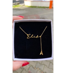 Kişiye Özel 925 Ayar Gümüş İsim Sallantılı Harf Kolye