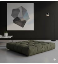 Döşemelik Kumaştan Yer Pufu Sandalye Minderi Yer Minderi 60x60 cm (Haki)