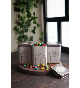 Kare Metal Saklama Kabı 75x75 3 Lü Set