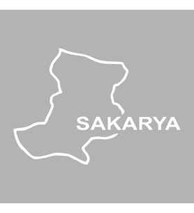 Sakarya Harita Araba Sticker siyah 18x12 CM (Beyaz)