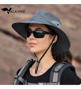 Valkyrie Outdoor Güneş Şapkası Unisex Kamp Trekking Safari Balıkçı Şapkası UV Koruma Gri