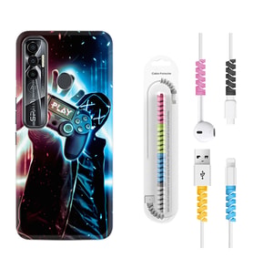 Tecno Spark 6 6 Go 8C 8 Pro 7 7 Pro Kılıf Kablo Koruma Spiral Silikon Play Me 1757