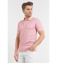 Kısa Kol Baskılı Pike Polo Yaka Cepsiz esnek Casual Slim Fit Tişört 1011250153