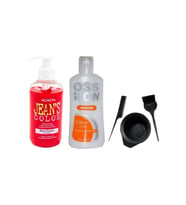 Jeans Color Saç Boyası Gül Kurusu 250ml Ve Ossion Boya Silici Ve Fluweel Boya Kabı Seti