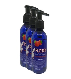 Playboy Strawberry Flavored Pure Edible Massage Oil 120ml Çilek Aromalı Masaj Yağı 3 Adet