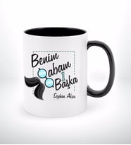BK Gift Kişiye Özel Babalar Günü Hediyesi Benim Babam 1 Başka Tasarımlı Siyah Beyaz Kupa Bardak-1