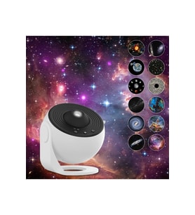 Yıldızlı Gökyüzü Gece Lambası, 360 Dönen Galaxy Projektör, Çocuklar İçin (Krem)