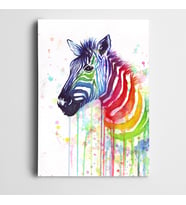 Zebra Renkler Kanvas Tablo